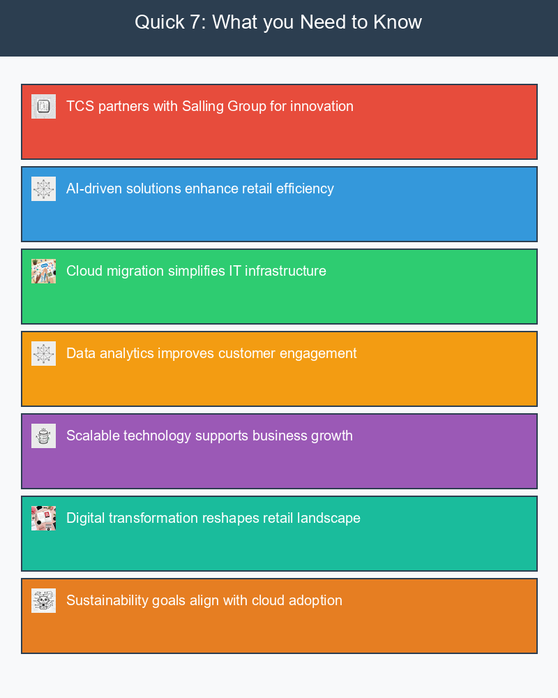 Infographic illustrating the benefits of cloud technology for retail businesses through TCS and Salling Group partnership.