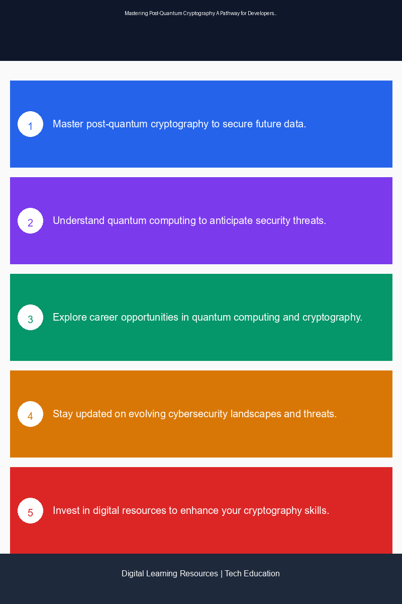Educational infographic illustrating key principles of post-quantum cryptography and its implications for cybersecurity