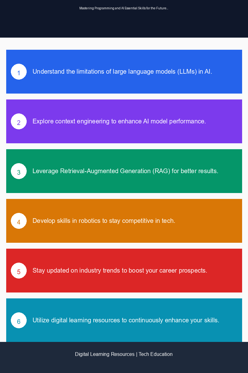 Educational infographic illustrating AI applications and essential tech skills for future professionals
