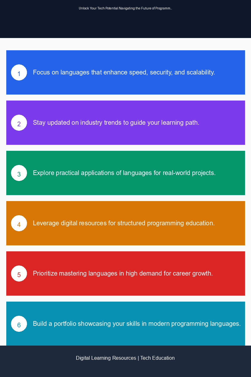 An educational infographic showcasing top programming languages and their applications in modern tech careers