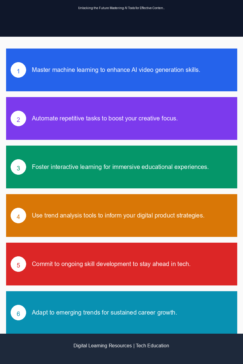 Educational infographic showcasing top AI tools and their impact on content creation and learning experiences