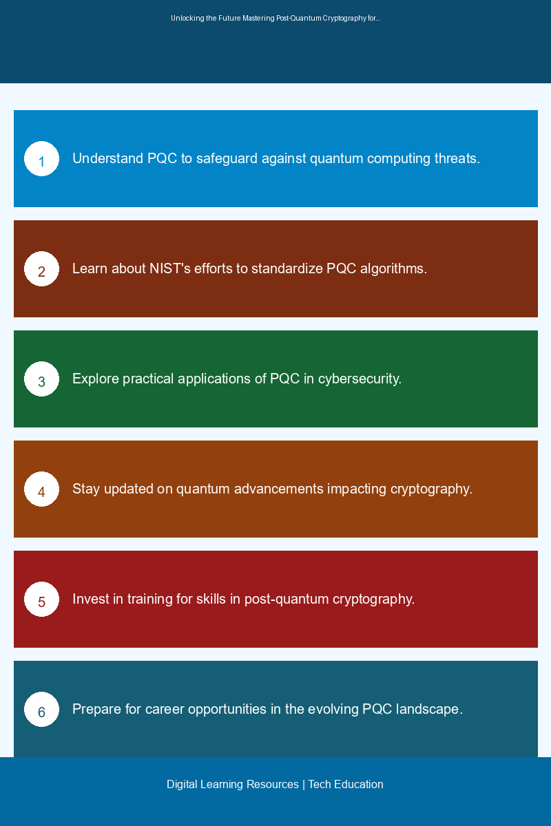 Educational infographic illustrating the principles and applications of Post-Quantum Cryptography in cybersecurity
