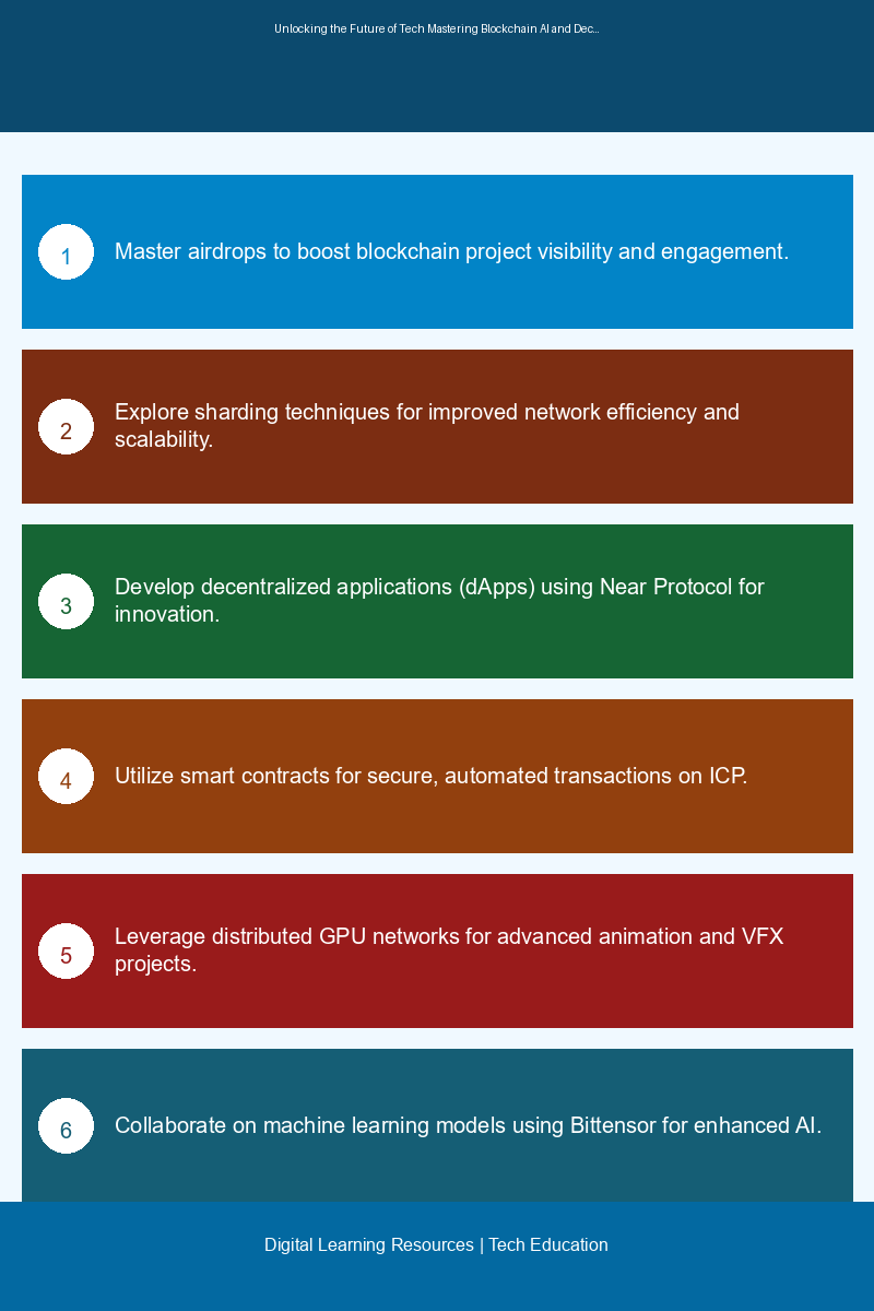 Educational infographic illustrating key concepts in blockchain and AI for tech professionals