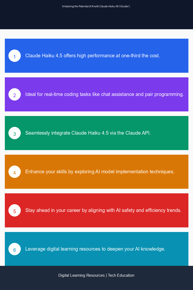 Educational infographic on the benefits and applications of Claude Haiku 4.5 for developers