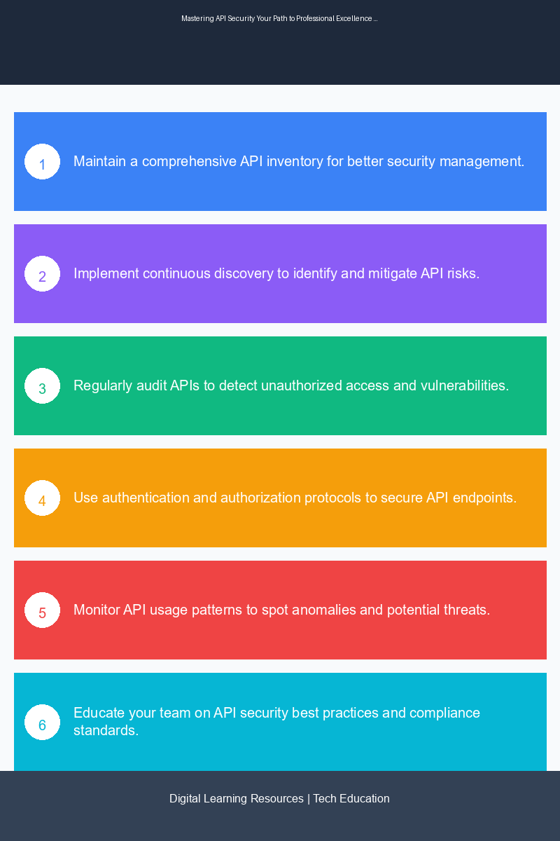 Infographic illustrating key API security best practices for developers and IT professionals