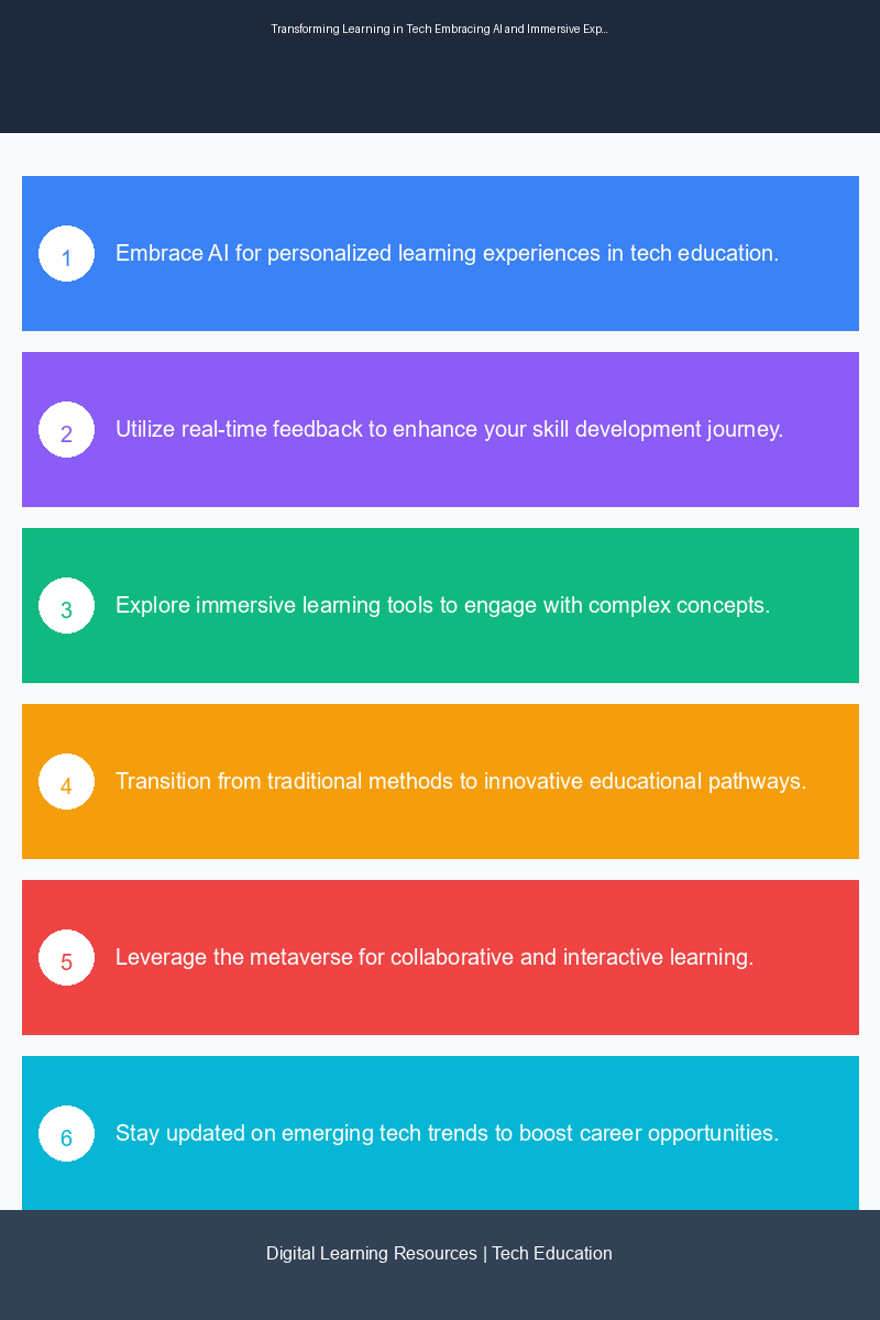 Visual guide on AI and immersive learning's impact on skill development in tech education