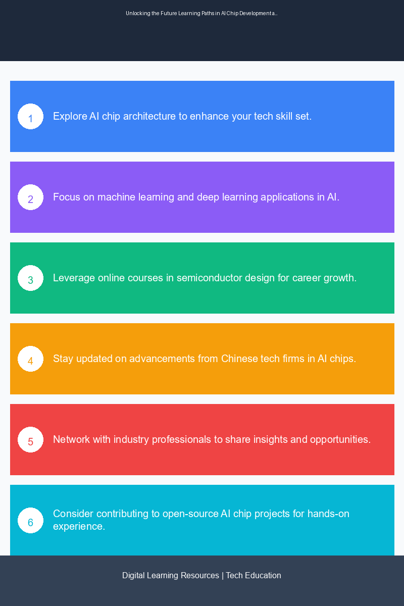 Educational infographic illustrating pathways in AI chip development and essential skills for tech learners