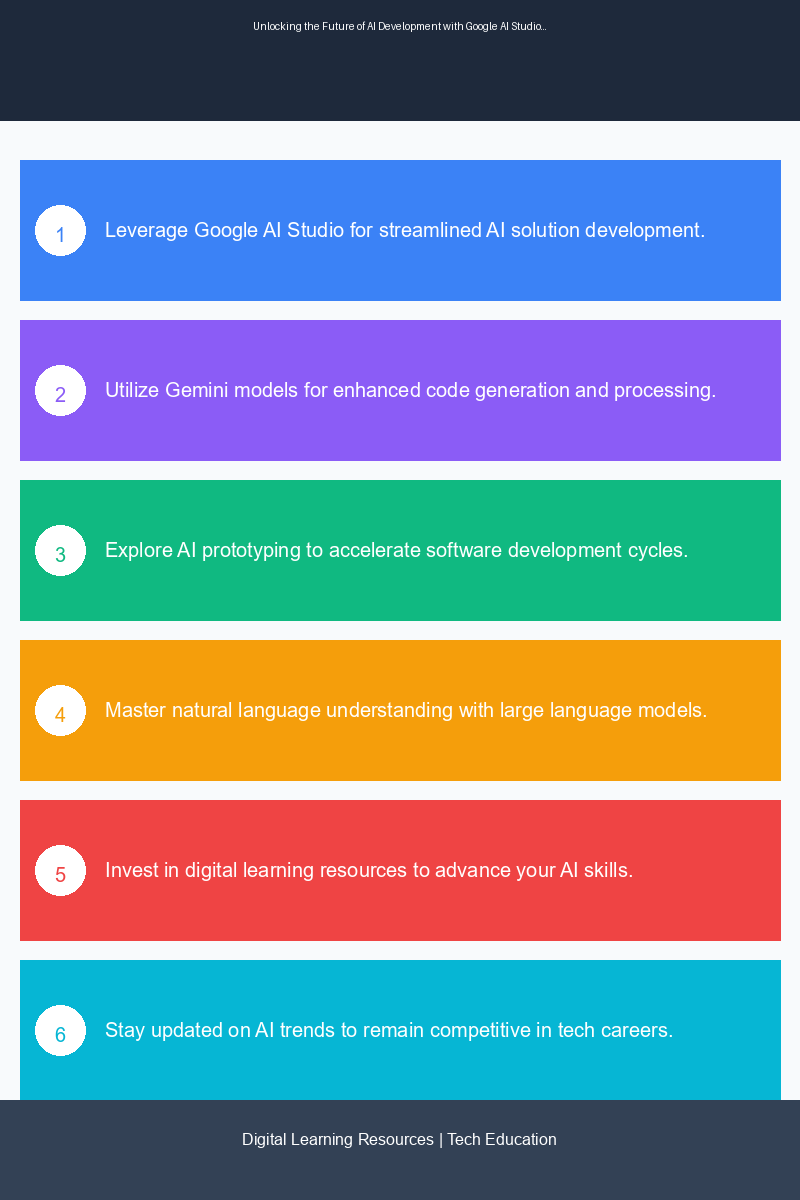 Educational infographic illustrating the benefits of using Google AI Studio for software development
