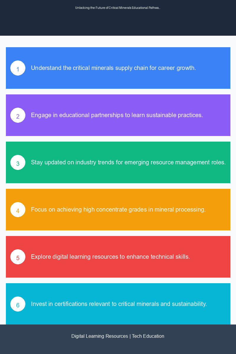 Educational infographic illustrating the critical minerals supply chain and learning opportunities for tech professionals