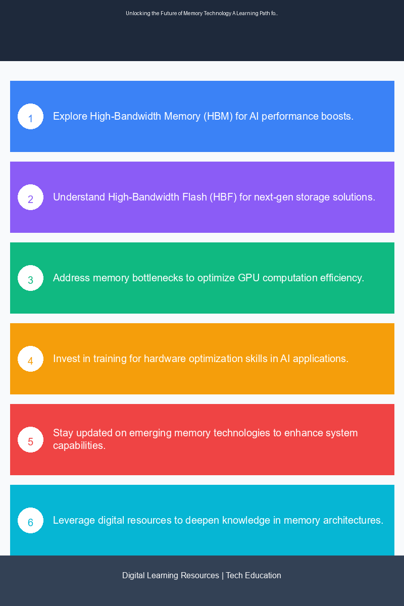 Educational infographic on memory technologies and their impact on AI applications