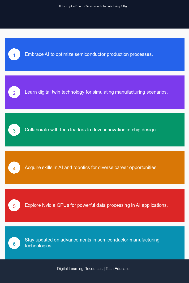 Visual guide on AI integration and digital twins in semiconductor manufacturing processes