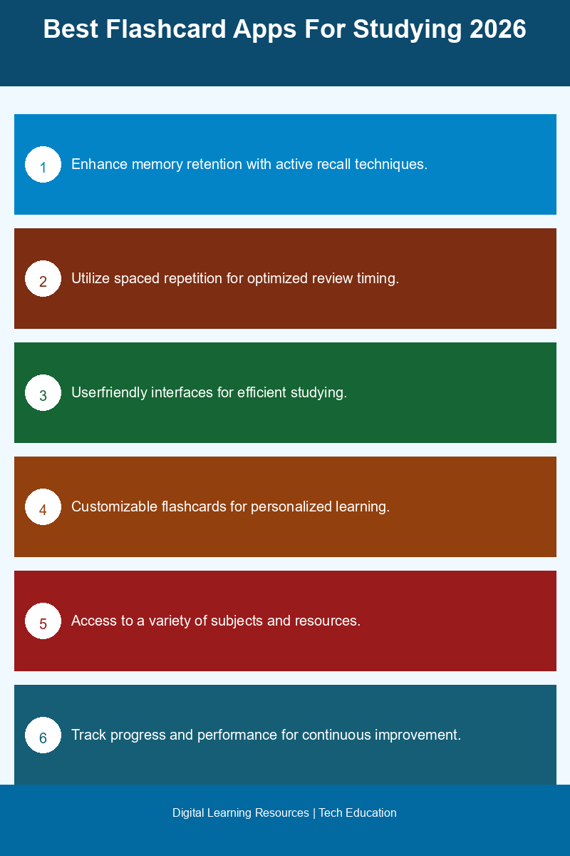 Infographic showcasing top flashcard apps and their features for effective studying in 2026
