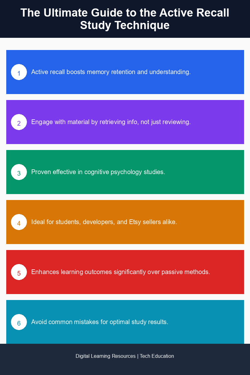 Infographic illustrating the Active Recall Study Technique benefits and strategies