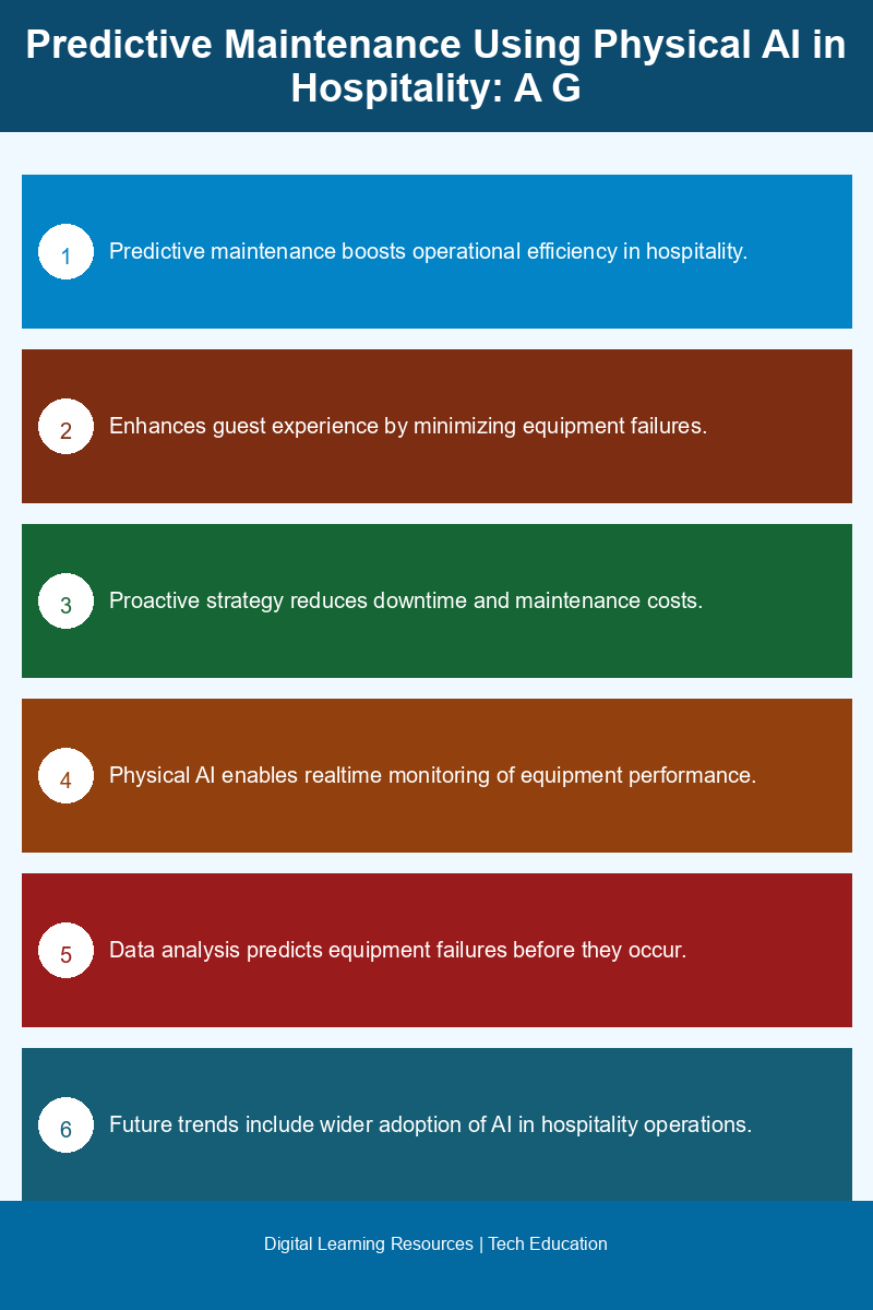 Infographic illustrating the benefits of predictive maintenance and physical AI in the hospitality industry