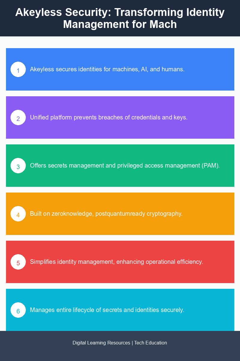 Infographic illustrating the components of Akeyless Security's identity management solutions