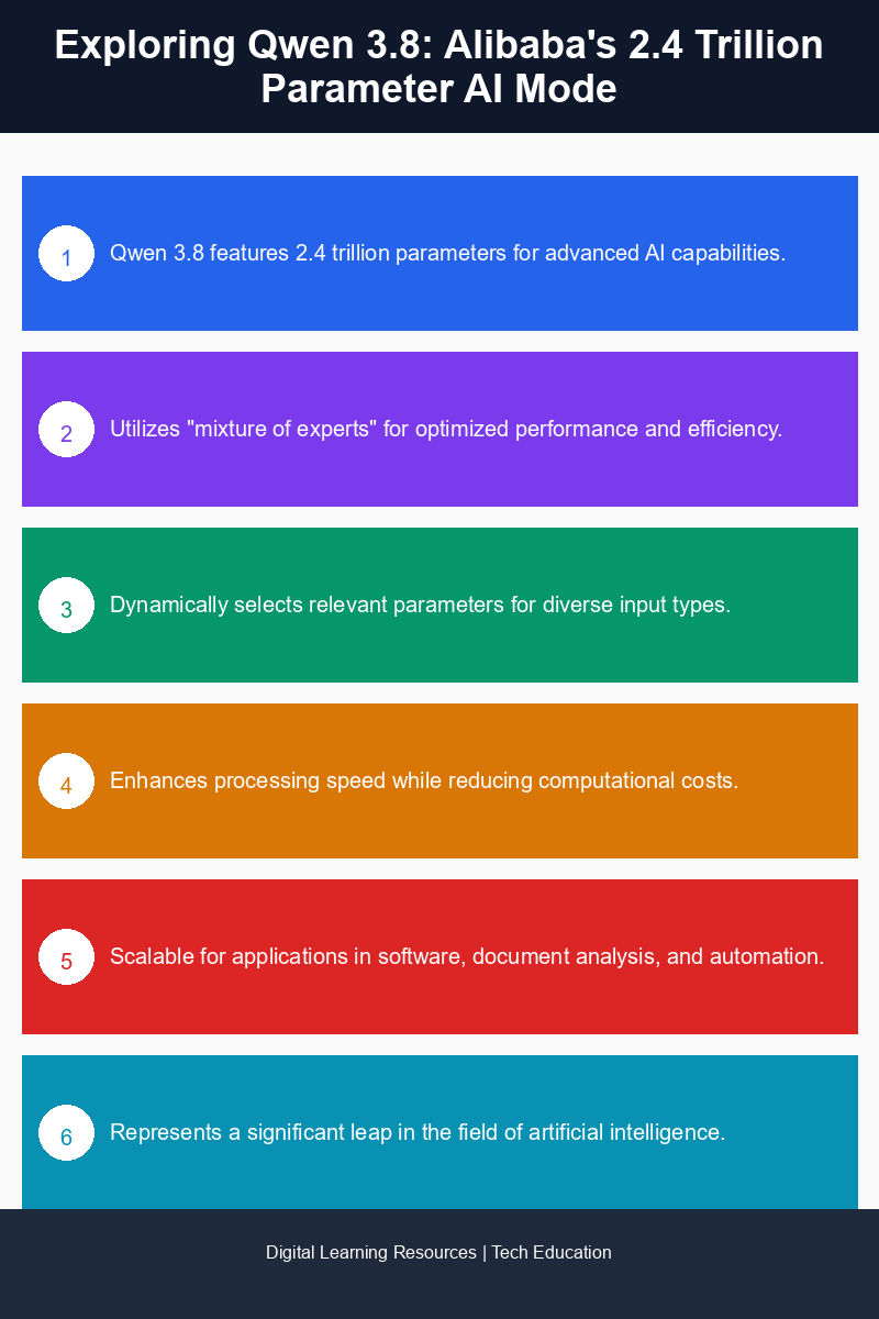 Infographic illustrating the mixture of experts architecture in Qwen 3.8 AI model