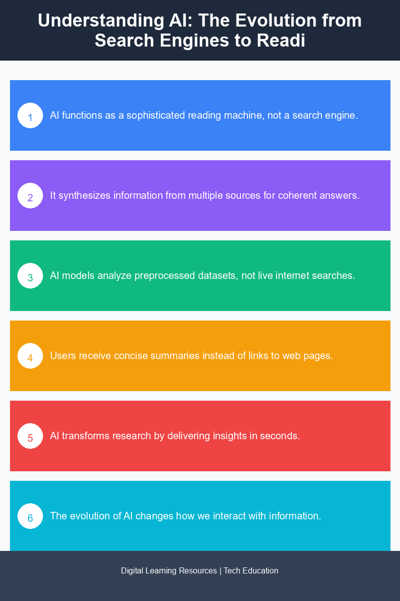 Infographic illustrating the differences between AI reading capabilities and traditional search engines