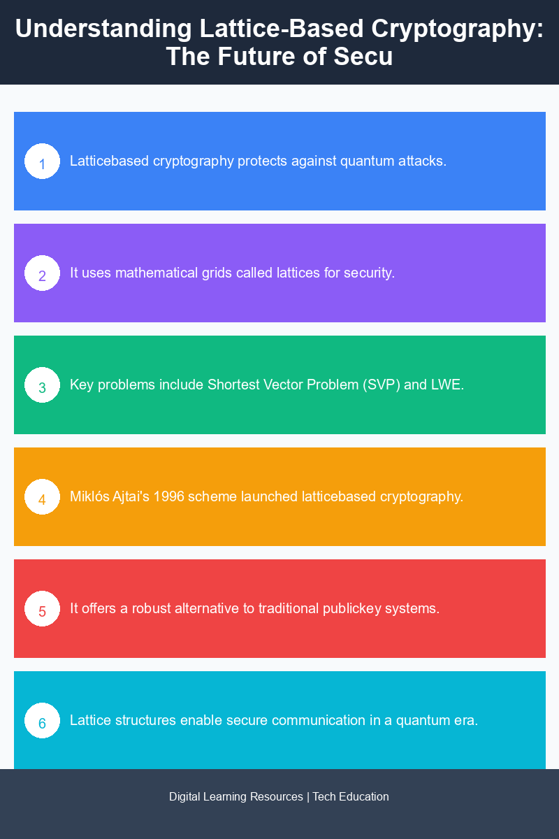 Infographic explaining lattice-based cryptography and its significance in post-quantum security