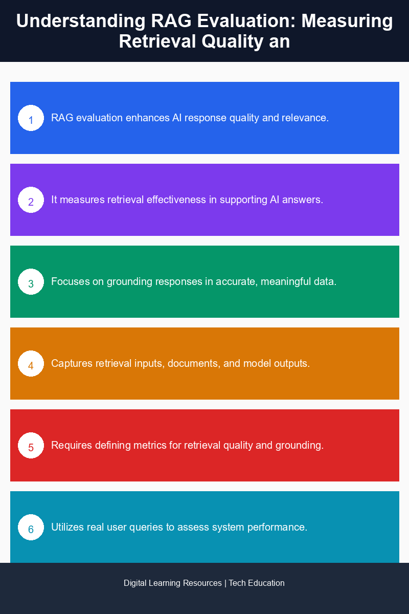 Visual representation of RAG evaluation metrics and implementation steps