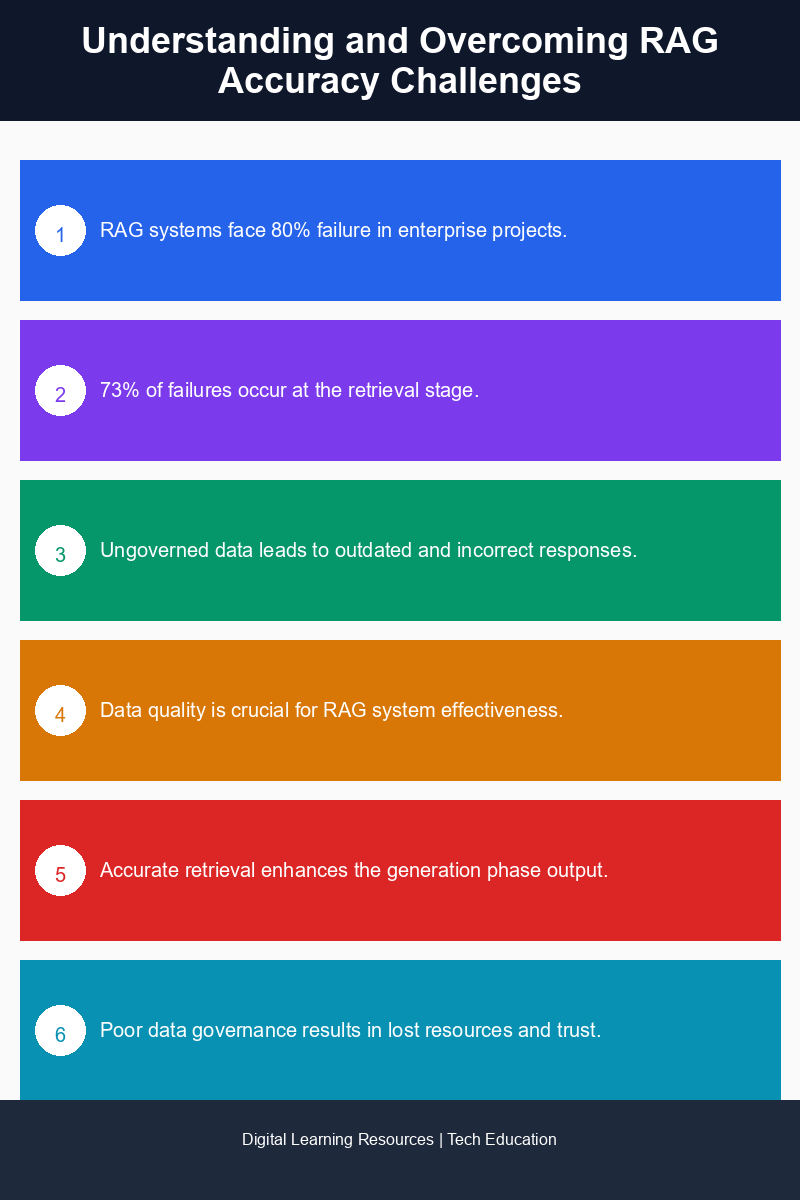 Infographic illustrating the layers of failure in RAG systems and strategies for improvement