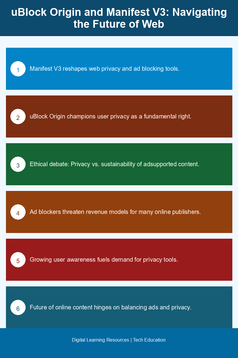 Infographic illustrating the relationship between ad blocking, web privacy, and Manifest V3 changes.